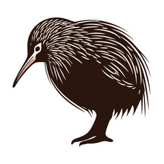 kiwi bird on white background vector