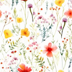 seamless watercolor floral background