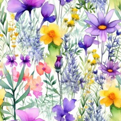 seamless watercolor floral background