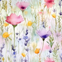 seamless watercolor floral background