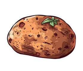 Fresh vegetarian potato, ripe and raw