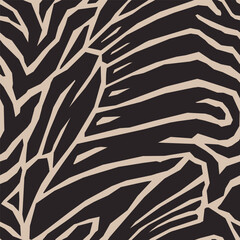 Abstract Butterfly Wings and Zebra Stripes Seamless Pattern. Modern Animal Skin Print. Vector Background