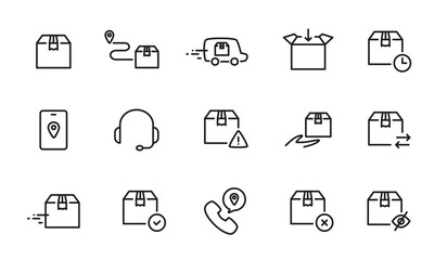 運送を表すアイコンのセット/配送/配達/宅配/サービス/イラスト/ベクター