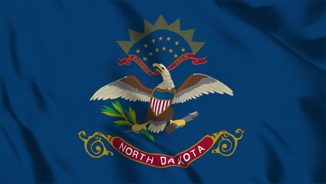 North Dakota State Flag Loop 4K
