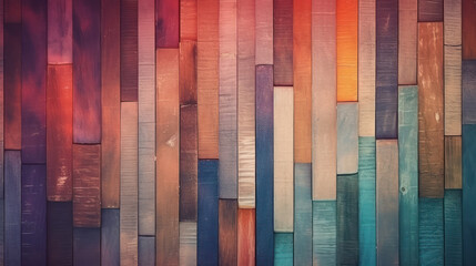 Abstract colorful wood texture Stained wood wall background. AI generation