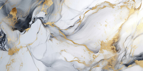 Obraz premium White marble with gold glitter texture abstract background
