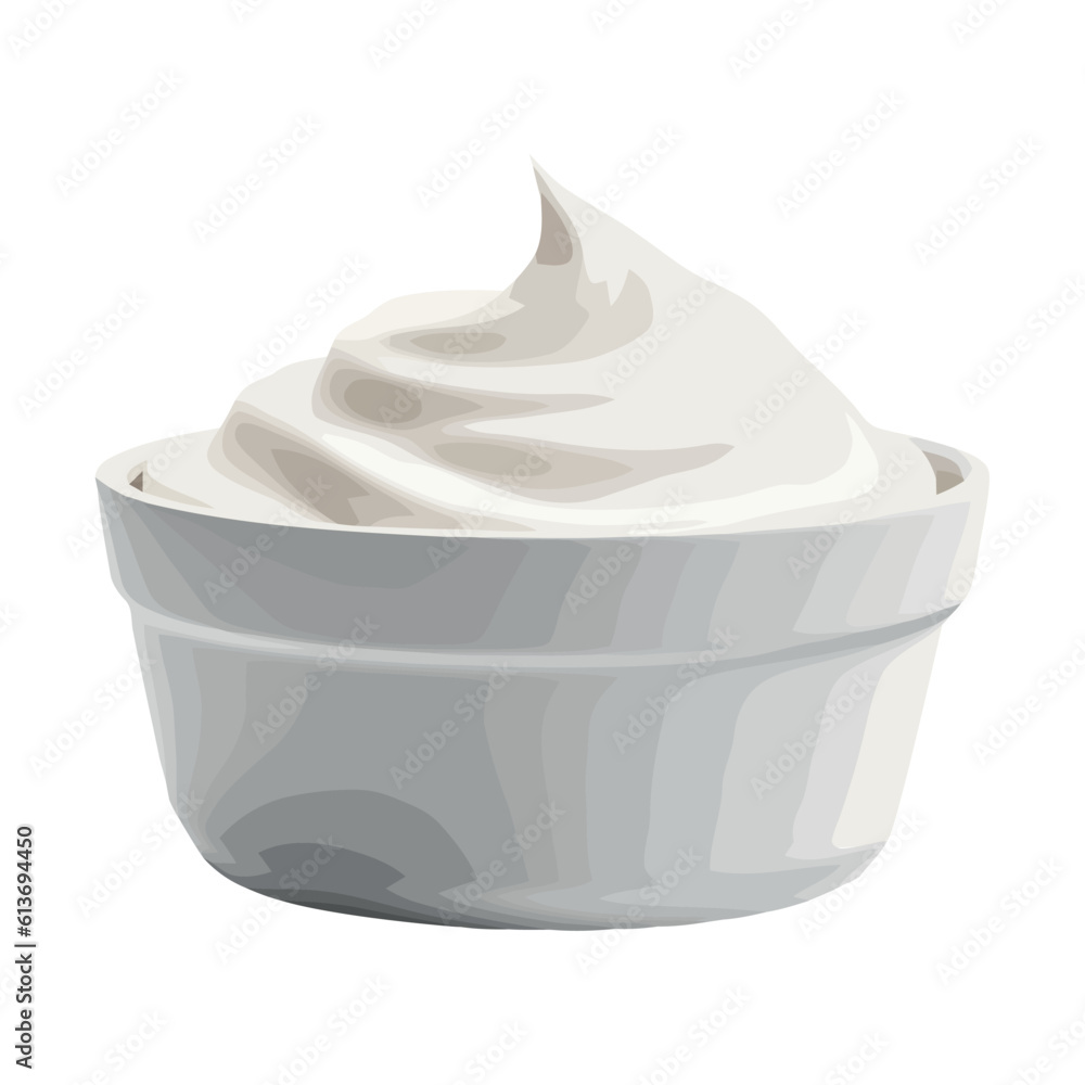 Wall mural Fresh organic yogurt in a ceramic bowl