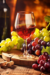 winery beverage celebrate background wine food glass alcohol drink bottle grape. Generative AI.