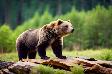 brown bear in the forest  created using AI Generative Technology