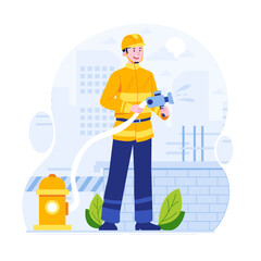 Firefighters are working to put out the fire