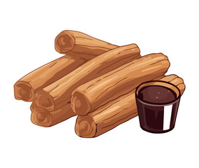 Fresh churros stack, a sweet snack