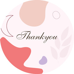 Thank you, vector cards set of lettering
