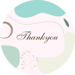 Thank you, vector cards set of lettering