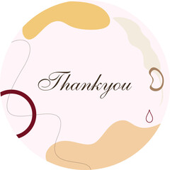 Thank you, vector cards set of lettering
