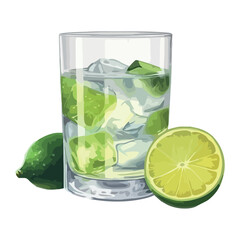 Refreshing mojito cocktail with citrus fruit and mint