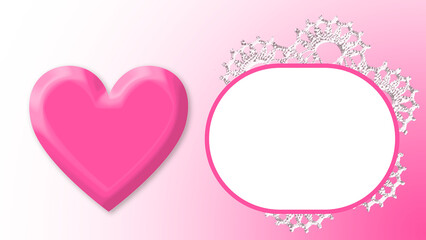 ハート ピンク 透明部分に写真を入れる コピースペースのある