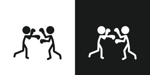 Boxing icon pictogram vector design. Stick figure man boxer or fighter vector icon sign symbol pictogram. Combat sports concept
