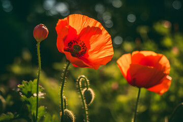 Fototapeta premium poppy flowers in the field