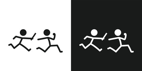 Relay marathon icon pictogram vector design. Stick figure man marathon athletes vector icon sign symbol pictogram