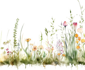 Flowers and weeds watercolor png