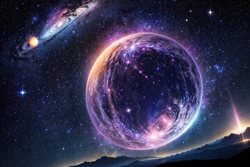Obraz na płótnie Canvas Podróż do Niewidocznego: Przygoda w stronę Nieskończonych Możliwości Tajemniczego Wszechświata przez Generative AI 22