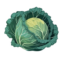 Obraz premium Fresh organic vegetarian cabbage, a healthy meal