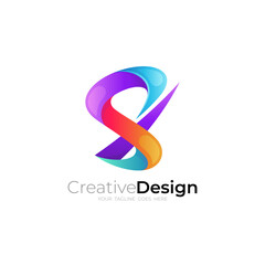 S logo design colorful, Letter S logo and modern style