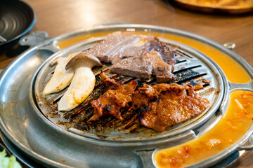 grilled meat in Korean style or Korean BBQ