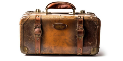 Vintage a bag suitcase on isolate white background