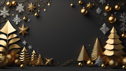 christmas celebration background template illustration. copy space decoration, banner. generative ai