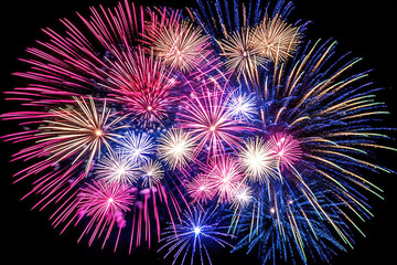 Gorgeous fireworks in the night sky. Free photo