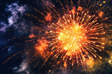Gorgeous fireworks in the night sky. Free photo
