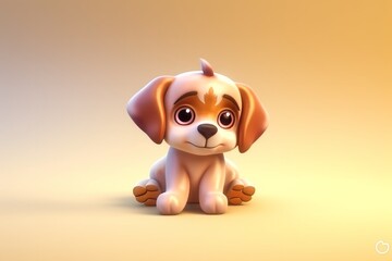 A cute dog anime cartoon style