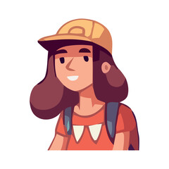 Smiling female in sport cap