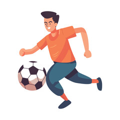 Man kicking soccer ball in competition