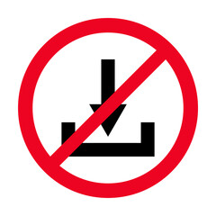 No phone sign vector flat icon. Warning symbol illustration.