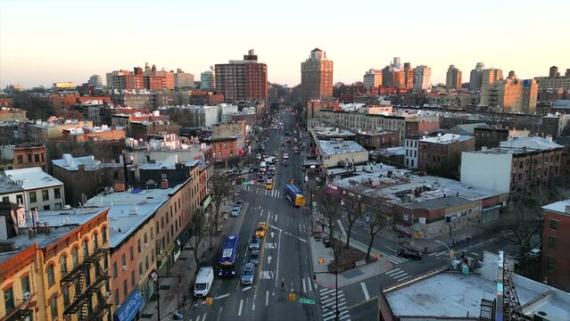 Scenic Aerial View of Flatbush and Park Slope Brooklyn  During Sunset - Pt. 3