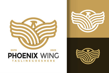 Phoenix Wing modern Logo vector icon illustration