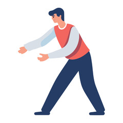 young man character isolated