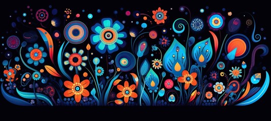 Fototapeta premium flowers and foliage colorful pattern spring summer background