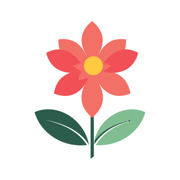 cartoon flower icon, growth and beauty