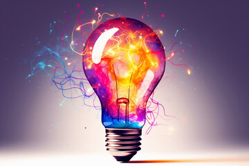 Bright idea, creative and innovative ideas, light bulb moment --Generative AI