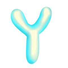 embossed english letters like balloons