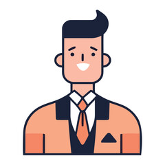Successful businessman avatar smiling illustration