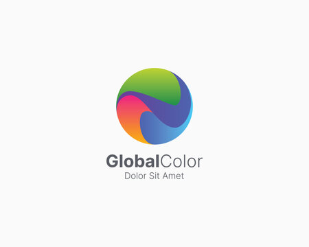 Colorful global sphere with gradient logo