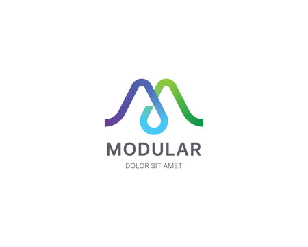 Colorful initial letter m logo