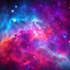Obraz premium Colorful space galaxy cloud nebula. Stary night cosmos. Universe science astronomy. Supernova background wallpaper. generative AI