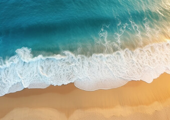 Fototapeta na wymiar photo aerial view of beach water and sand