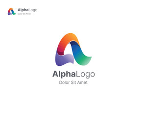 Creative colorful letter a with gradient logo