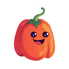 Smiling pepper mascot fresh icon